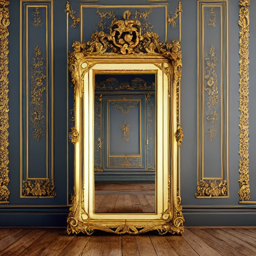 Miroir au mercure baroque doré